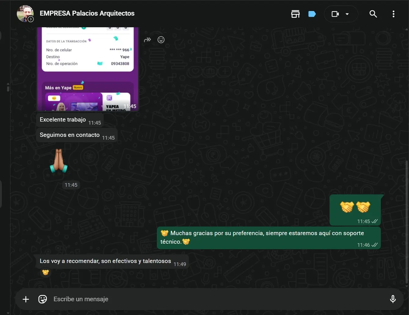 Feedback de cliente 6